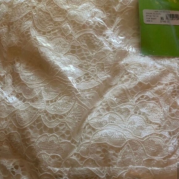 Sam Edelman Lace Open Back Midi Dress With Square Neck Ecru Size 8 - Picture 4 of 4